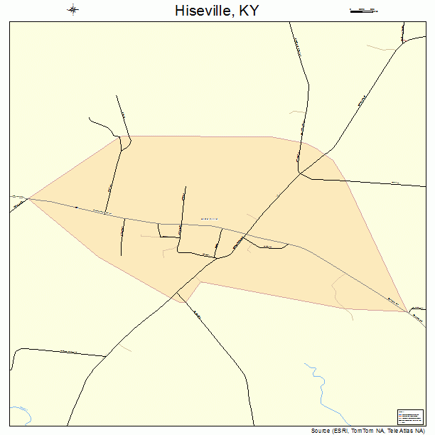 Hiseville, KY street map