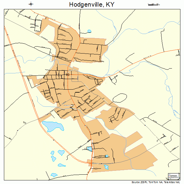 Hodgenville, KY street map