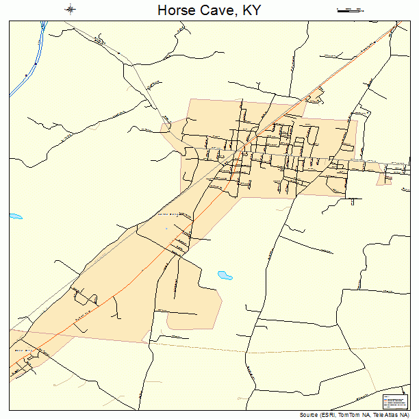 Horse Cave, KY street map
