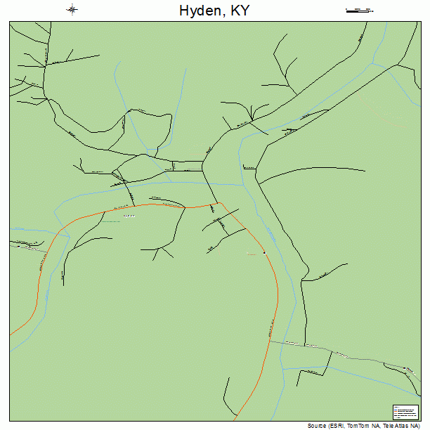 Hyden, KY street map