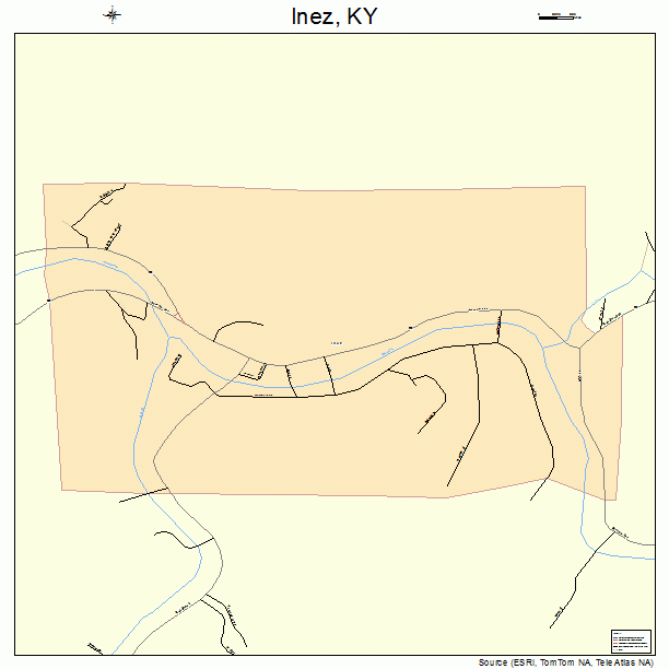 Inez, KY street map