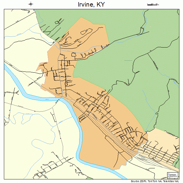 Irvine, KY street map