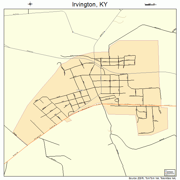 Irvington, KY street map