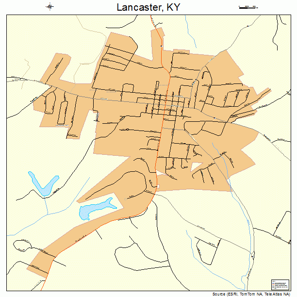 Lancaster, KY street map