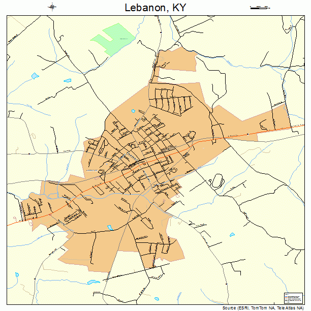 Lebanon, KY street map