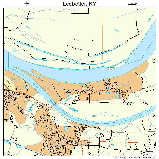 Ledbetter, KY street map