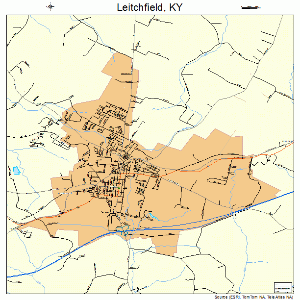 Leitchfield, KY street map