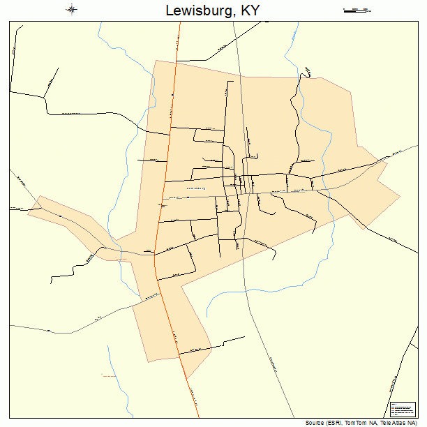 Lewisburg, KY street map