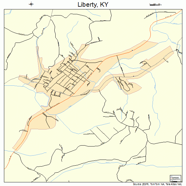 Liberty, KY street map
