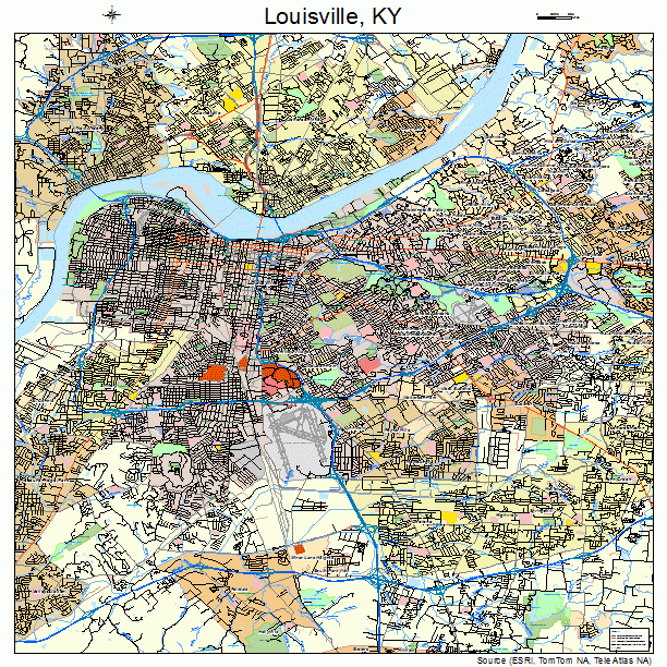 Louisville, KY street map