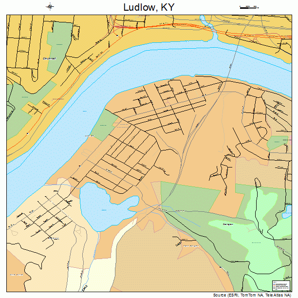 Ludlow, KY street map