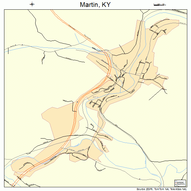 Martin, KY street map