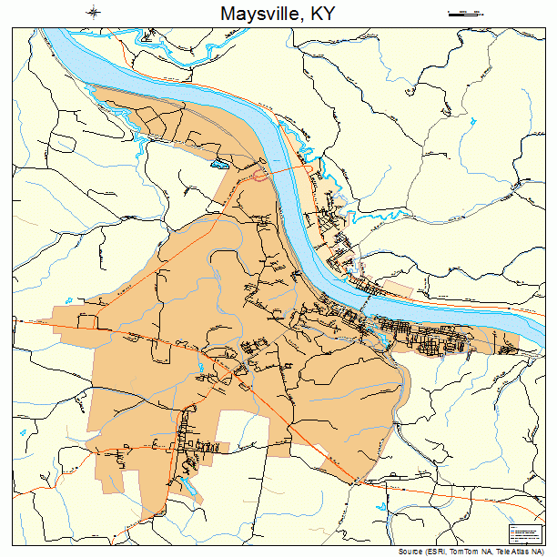 Maysville, KY street map