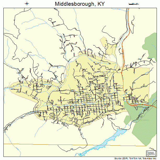 Middlesborough, KY street map