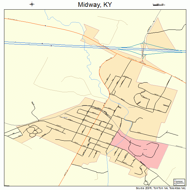 Midway, KY street map