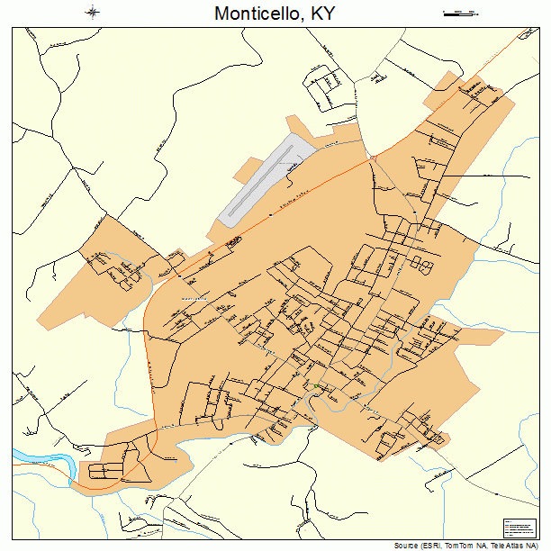 Monticello, KY street map