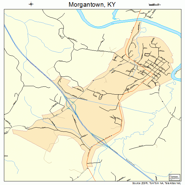Morgantown, KY street map