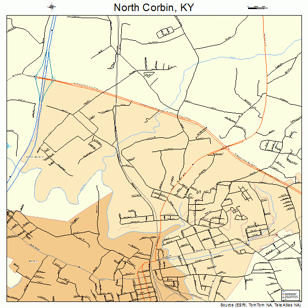 North Corbin, KY street map