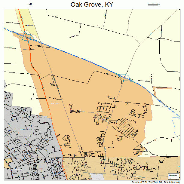 Oak Grove, KY street map