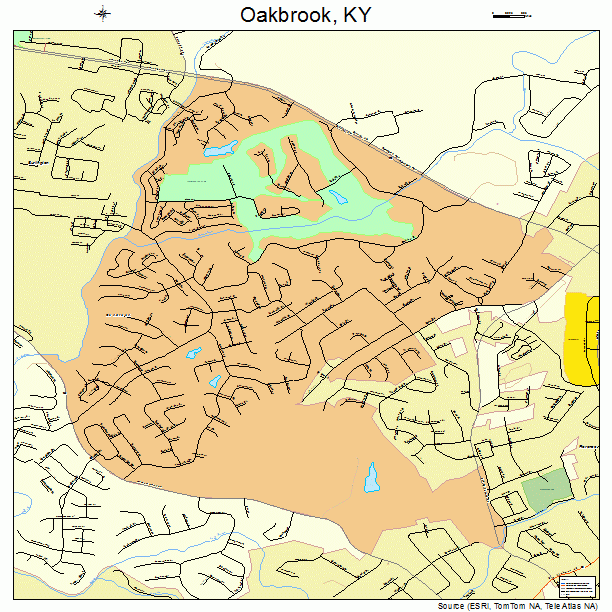 Oakbrook, KY street map