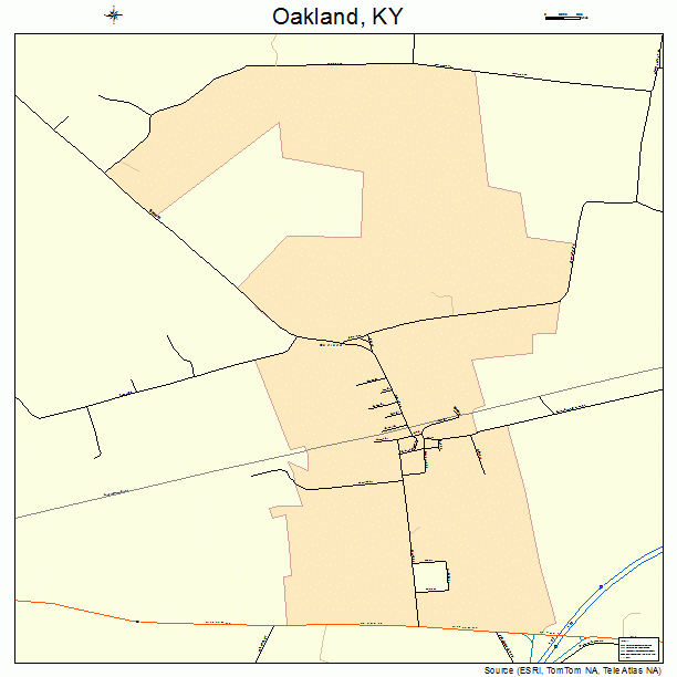 Oakland, KY street map