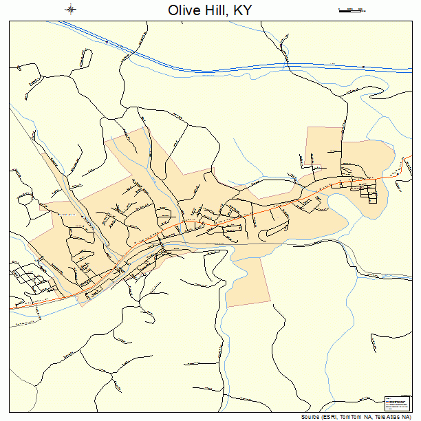Olive Hill, KY street map