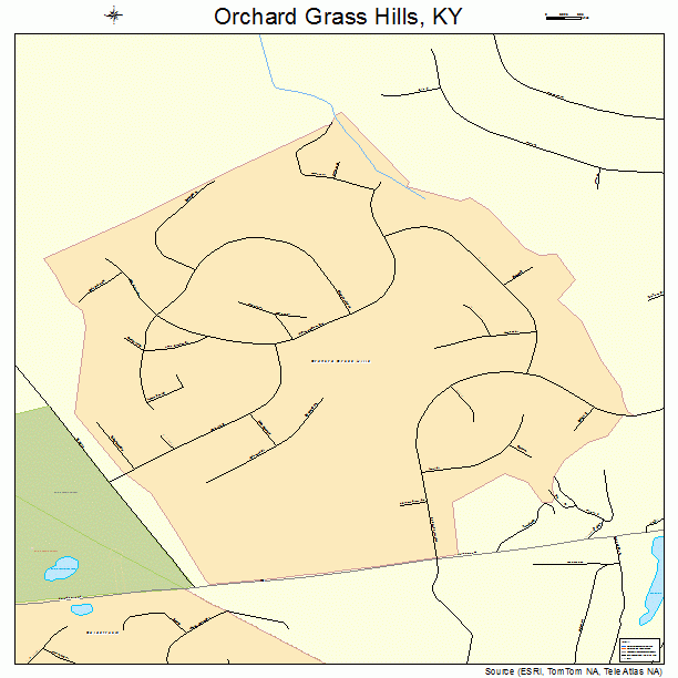 Orchard Grass Hills, KY street map