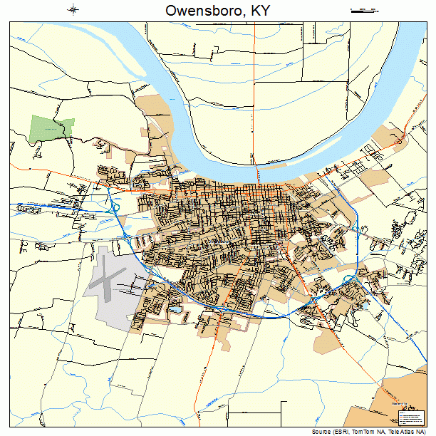 Owensboro, KY street map