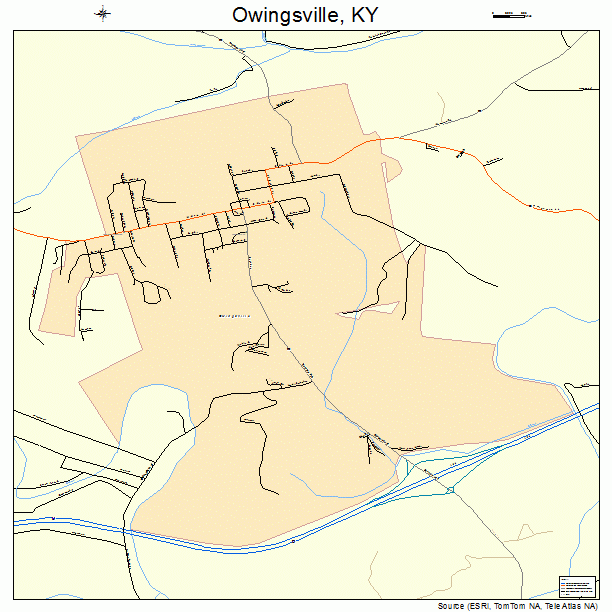 Owingsville, KY street map
