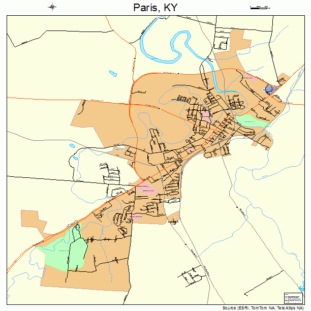 Paris Kentucky Street Map