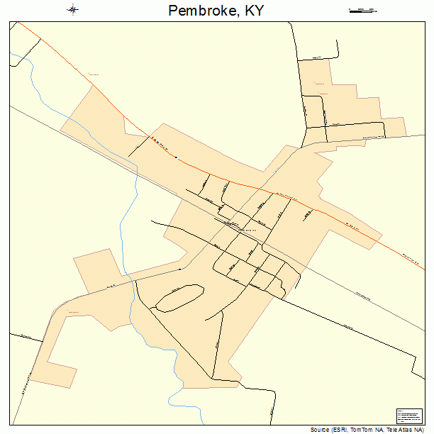 Pembroke, KY street map