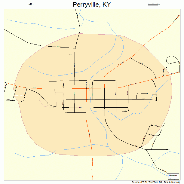 Perryville, KY street map