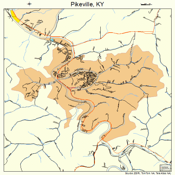 Pikeville, KY street map