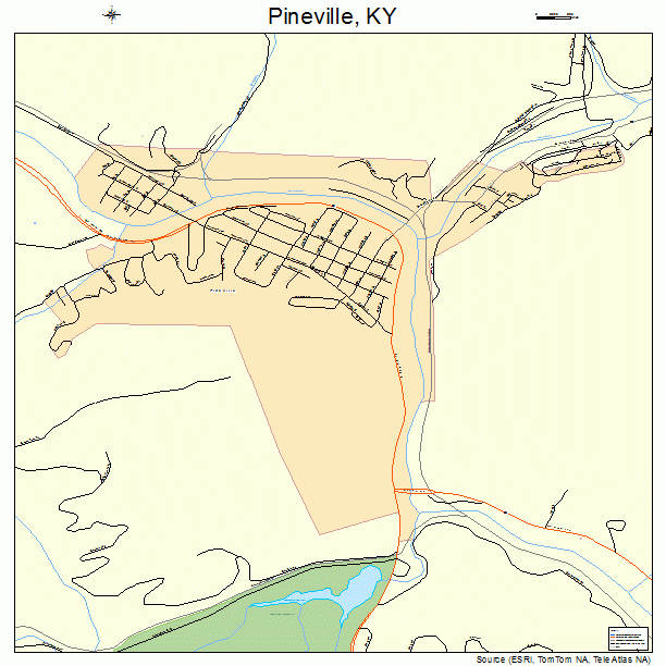 Pineville, KY street map