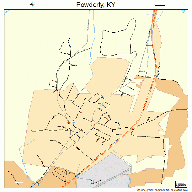 Powderly, KY street map
