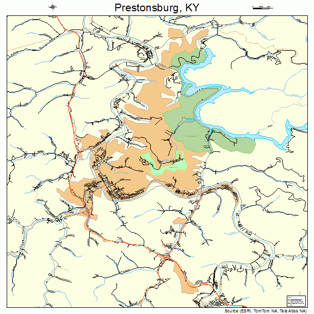 Prestonsburg, KY street map