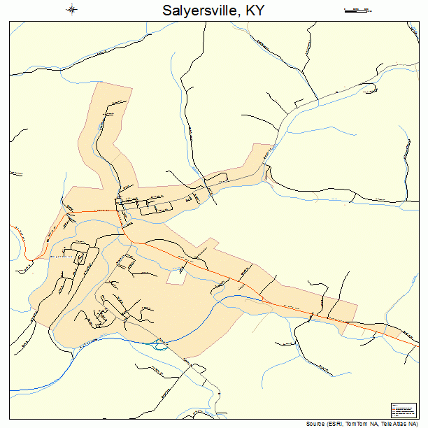 Salyersville, KY street map