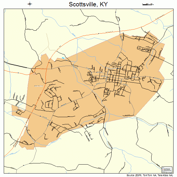 Scottsville, KY street map