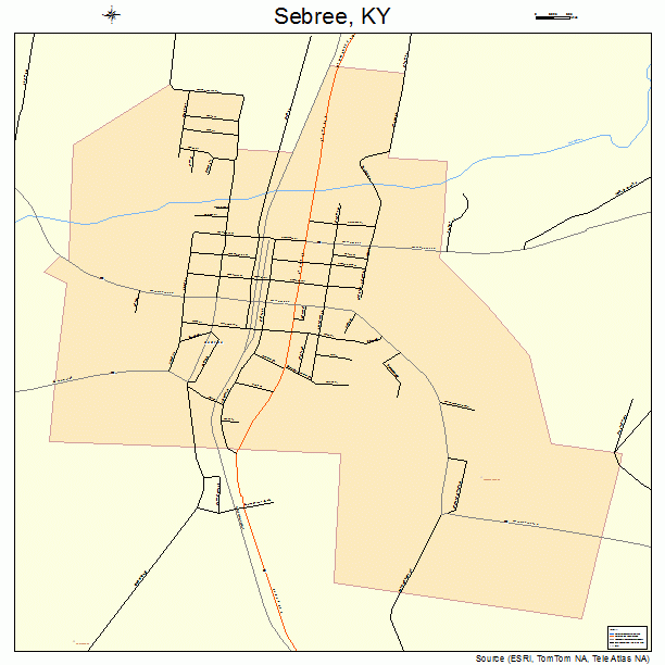 Sebree, KY street map