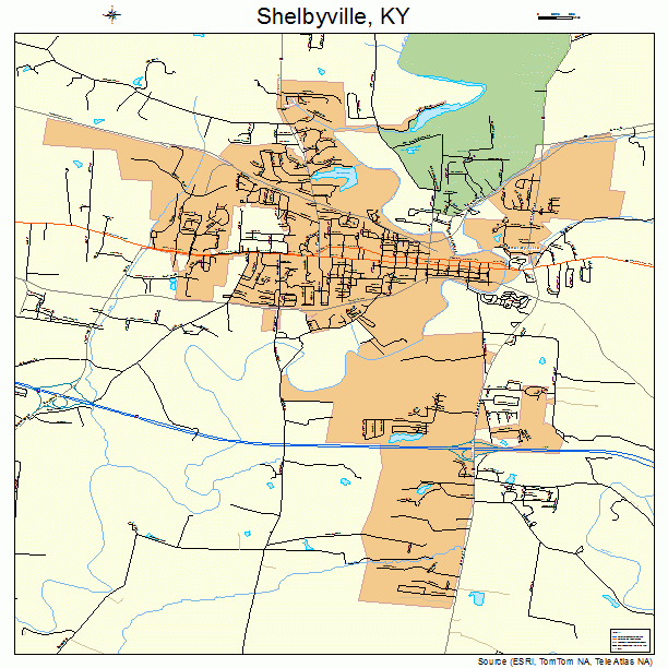 Shelbyville, KY street map