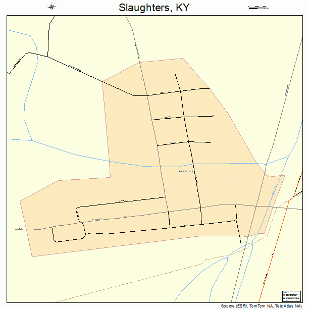 Slaughters, KY street map