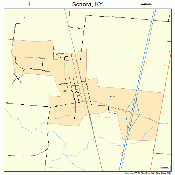 Sonora, KY street map