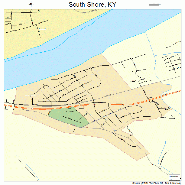 South Shore, KY street map