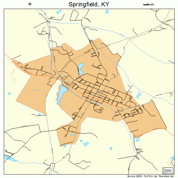 Springfield, KY street map