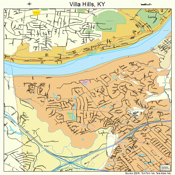 Villa Hills, KY street map