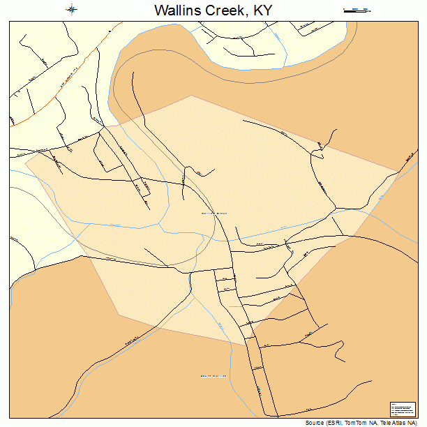 Wallins Creek, KY street map