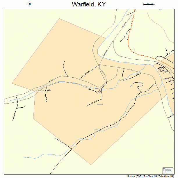 Warfield, KY street map