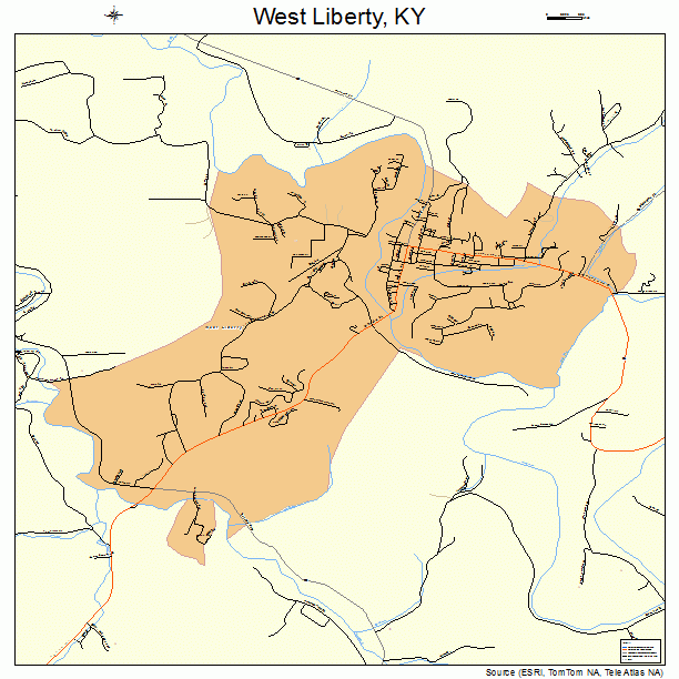 West Liberty, KY street map