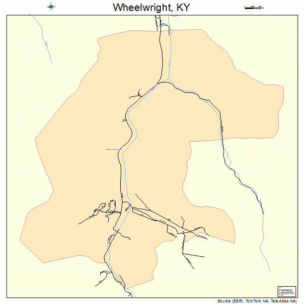 Wheelwright, KY street map