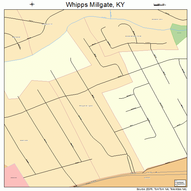 Whipps Millgate, KY street map